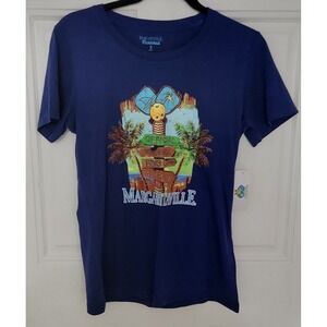 Margaritaville Pickleball Women's Graphic T-Shirt Navy Blue Small
